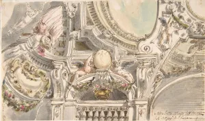 Low Angle View Prints: Design for a Ceiling. Creator: Attributed to Faustino Trebbi