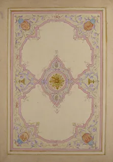 Design for Ceiling Decorated with Lavender Arabesques, 19th century Design for Ceiling Decorated with Lavender Arabesques, 19th century