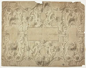 Wove Card Prints: Design for a Ceiling Decoration, 17th century. Creator: Unknown
