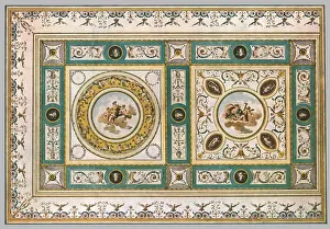 Hellmut Theodor Prints: Design for a ceiling in a living-room, Italy, (1928). Creator: Unknown