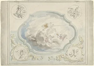 Caritas Prints: Design for a ceiling painting with Charitas and Pax