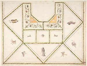 Design for a Ceiling in Pompeian Style, 18th century. Creator: Anon