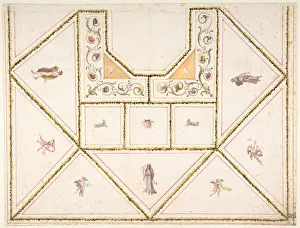 Design for a Ceiling in Pompeian Style, 18th century. Creator: Anon Design for a Ceiling in Pompeian Style, 18th century. Creator: Anon