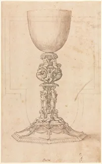 Design for a Chalice (recto) Architectural Plan (verso), mid 1500s. Creator: Luzio Romano (Italian