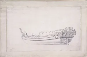 Stern Prints: Design for a city of London barge, c1840