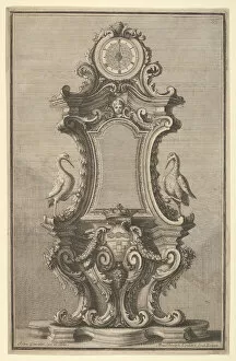 Giovanni Gallery: Design for a Clock, from Disegni Diversi, 1714 or 1750. Creator: Giovanni Giardini