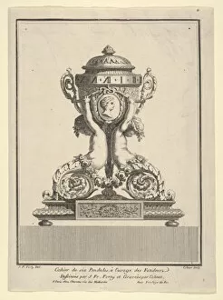 Colinet Gallery: Design for a Clock, Title Page to Cahier de six Pendules, ca. 1770