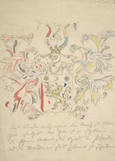 Images Dated 21st September 2020: Design for coat of arms, 18th century. Creator: Anon
