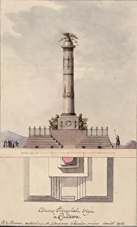 Design of the column commemorating centennial of the Battle of Poltava, 1805. Artist: Thomas de Thomon, Jean Francois (1754-1813)