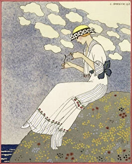 Barbier Gallery: Design for a country dress by Maison Paquin, 1913. Artist: Georges Barbier