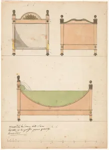 Crib Prints: Design for a crib, c.1790. Creator: Anon