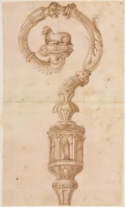 Luzio Romano Prints: Design for a Crozier, mid 1500s. Creator: Luzio Romano (Italian, active 1528-75)