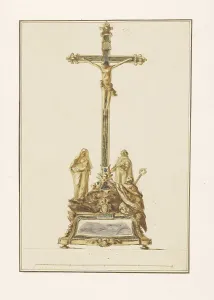 Reliquary Prints: Design for a crucifix, c.1775-c.1785. Creator: Luigi Valadier