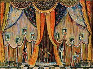 Dorothea Prints: Design of the curtain for the opera Dorothea