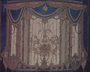 Images Dated 19th November 2013: Design of curtain for the theatre play The Masquerade by M. Lermontov, 1917