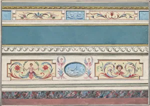 Cornice Prints: Design for the Decoration of a Cornice and Dado with Neoclassical Motifs, ca. 1760-1782