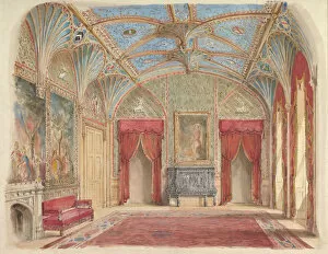 Ceiling Collection: Design for the Decoration of the Drawing Room at Eastnor Castle, Hertfordshire, ca. 1850