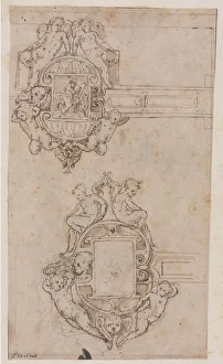Luzio Romano Prints: Design for Decorative Hinges (recto) Border Lines (verso)