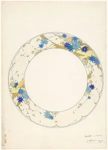 Dinner Service Prints: Design for a dessert plate, part of a porcelain service for Piilivuyt
