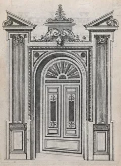 Door Frame Gallery: Design for a Door Frame, 1565-70. Creator: Jacques Androuet Du Cerceau