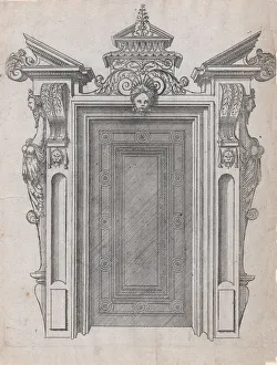 Design for a Door Frame, 1565-70. Creator: Jacques Androuet Du Cerceau
