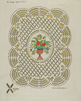 Design on Door of Seth Thomas Clock, 1936. Creator: M.H. McDowell