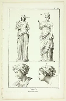 Encyclopedia Prints: Design: Draped Figures, from Encyclopédie, 1762/77. Creator: Benoit-Louis Prevost