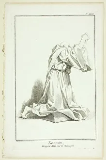 Encyclopedia Prints: Design: Drapery Arranged On a Model, from Encyclopédie, 1762/77. Creator: A. J. Defehrt
