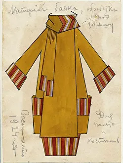 1924 Prints: Design for a dress, 1924. Creator: Popova, Lyubov Sergeyevna (1889-1924)
