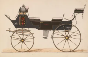 Brewster Co Prints: Design for Early Style Drag with No Top, ca. 1860. Creator: Brewster & Co