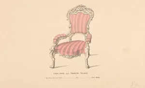 Chairs Collection: Design for Easy Chair, Francois Premier Style, 1835-1900