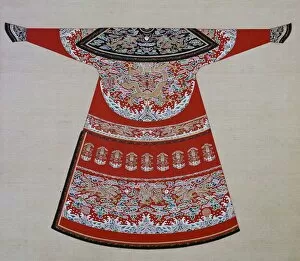 Court Robe Gallery: Design for the embroidered court robe of a Chinese Emperor, 19th century