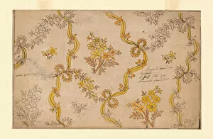 Images Dated 15th January 2022: Design for an Embroidered or Woven Textile, France, 19th century. Creator: Unknown