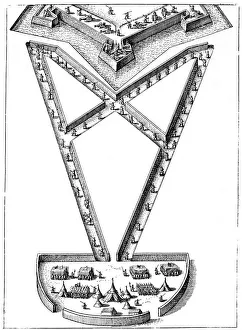 Design for an encampment outside a besieged fortress, 1617-1619 Design for an encampment outside a besieged fortress, 1617-1619