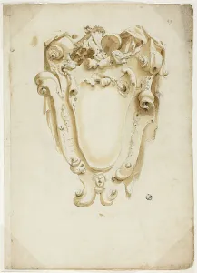 Escutcheon Prints: Design for Escutcheon, with Musical Instruments, n.d. Creator: Unknown