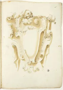 Escutcheon Prints: Design for Escutcheon, with Skulls, n.d. Creator: Unknown