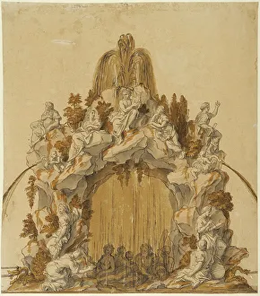 Brun Charles Le Prints: Design for the Fontaine des Arts et des Muses, Versailles. Creator: Anon