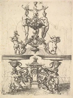 Design for a Fountain, Plate 119 from Dietterlins Architectura, 1598