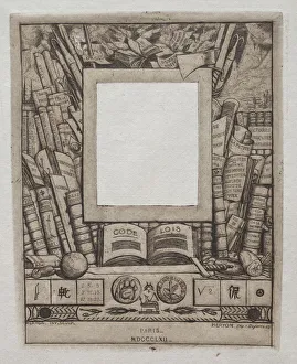 Charles Meryon French Prints: Design for a Frame for the Portrait of Armand Gueraud