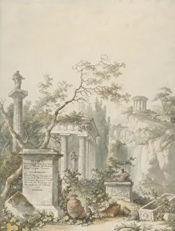 Folly Prints: Design for a Frontispiece, 1782. Creator: Claude Louis Chatelet