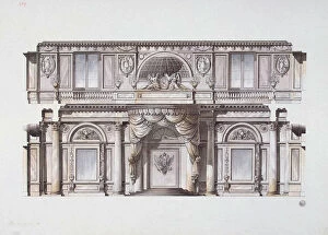 Images Dated 25th February 2011: Design of the George Hall (Great Throne Hall) in the Winter Palace, 1796