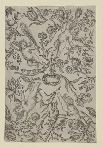Design for a Gilt Leather Panel, ca. 1660-70. Creator: Anon