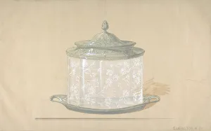 Design for a Glass Box with a Silver Base and Cover, 1820-65