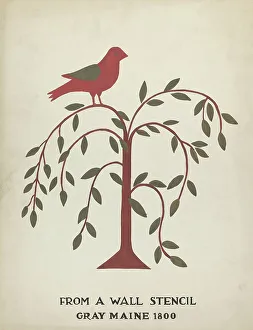 Design from Gray, Maine 1800 (no. 1): From Proposed Portfolio Maine Wall Stencils, 1935/1942. Creator: Mildred E Bent. Design from Gray, Maine 1800 (no. 1): From Proposed Portfolio Maine Wall Stencils, 1935/1942