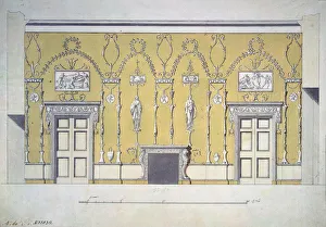 Tsarskoe Selo Prints: Design of the Green Dining room Great Palace in Tsarskoye Selo