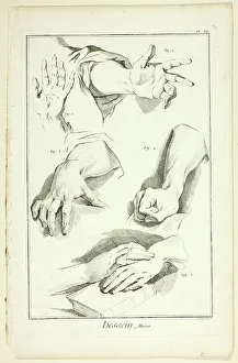 Encyclopedia Prints: Design: Hands, from Encyclopédie, 1762/77. Creator: Benoit-Louis Prevost