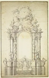 Johann Baptist Prints: Design for a high altar, c1750. Creator: Johann Baptist Straub