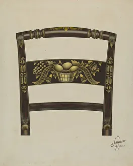 Stencilling Prints: Design on Back of Hitchcock Chair, c. 1936. Creator: Lawrence Flynn