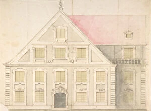 Brush And Gray Wash Gallery: Design for a House Facade, 18th century. Creator: Attributed to Anonymous