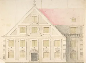 Brush And Gray Wash Gallery: Design for a House Facade, 18th century. Creator: Attributed to Anonymous